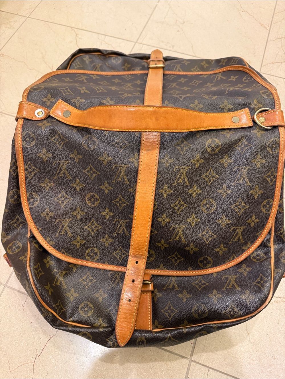 Classic Monogram Canvas Messenger Bag in Brown with Tan Trim - Picture 3 of 11
